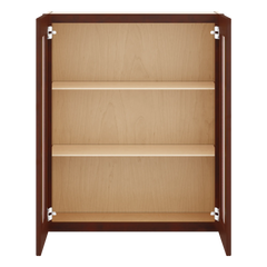 J&K Mahogany J5 Wall Glass Cabinet - 30" W x 36" H (No Glass Insert)