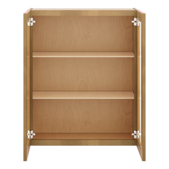 J&K Butterscotch B8 Wall Glass Cabinet - 30" W x 36" H (No Glass Insert)