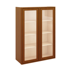 J&K Mocha Glazed K10 Wall Glass Cabinet - 30" W x 42" H (No Glass Insert)
