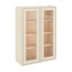 J&K Pearl Glazed H9 Wall Glass Cabinet - 30" W x 42" H (No Glass Insert)