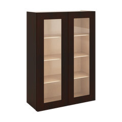 J&K Java Coffee S1 Wall Glass Cabinet - 30" W x 42" H (No Glass Insert)