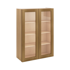 J&K Butterscotch B8 Wall Glass Cabinet - 30" W x 42" H (No Glass Insert)