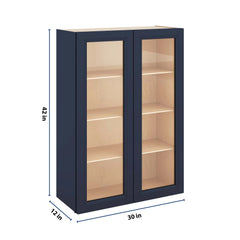 J&K Naval B7 Wall Glass Cabinet - 30" W x 42" H (No Glass Insert)