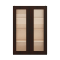 J&K Java Coffee S1 Wall Glass Cabinet - 30" W x 42" H (No Glass Insert)