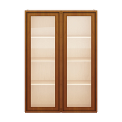 J&K Mocha Glazed K10 Wall Glass Cabinet - 30" W x 42" H (No Glass Insert)