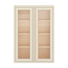 J&K Pearl Glazed H9 Wall Glass Cabinet - 30" W x 42" H (No Glass Insert)