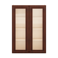 J&K Mahogany J5 Wall Glass Cabinet - 30" W x 42" H (No Glass Insert)