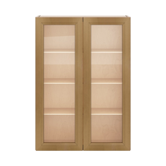 J&K Butterscotch B8 Wall Glass Cabinet - 30" W x 42" H (No Glass Insert)