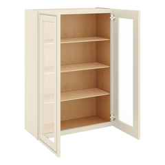 J&K Pearl Glazed H9 Wall Glass Cabinet - 30" W x 42" H (No Glass Insert)