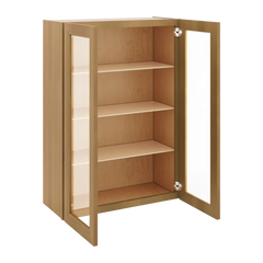 J&K Butterscotch B8 Wall Glass Cabinet - 30" W x 42" H (No Glass Insert)