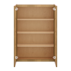 J&K Butterscotch B8 Wall Glass Cabinet - 30" W x 42" H (No Glass Insert)