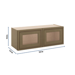 J&K Hazel H8 Wall Glass Cabinet - 33" W x 12" H (No Glass Insert)