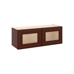 J&K Mahogany J5 Wall Glass Cabinet - 33" W x 12" H (No Glass Insert)