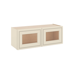 J&K Pearl Glazed H9 Wall Glass Cabinet - 33" W x 12" H (No Glass Insert)