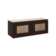 J&K Java Coffee S1 Wall Glass Cabinet - 33" W x 12" H (No Glass Insert)