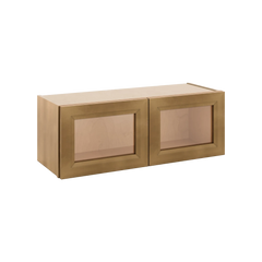 J&K Butterscotch B8 Wall Glass Cabinet - 33" W x 12" H (No Glass Insert)