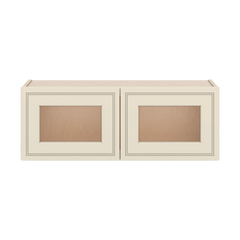 J&K Pearl Glazed H9 Wall Glass Cabinet - 33" W x 12" H (No Glass Insert)