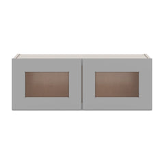 J&K Castle Grey S5 Wall Glass Cabinet - 33" W x 12" H (No Glass Insert)