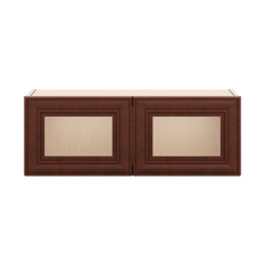 J&K Mahogany J5 Wall Glass Cabinet - 33" W x 12" H (No Glass Insert)