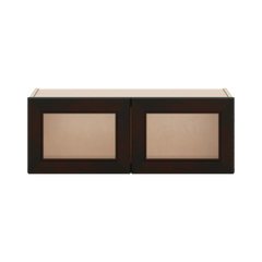 J&K Espresso K8 Wall Glass Cabinet - 33" W x 12" H (No Glass Insert)