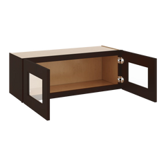 J&K Java Coffee S1 Wall Glass Cabinet - 33" W x 12" H (No Glass Insert)