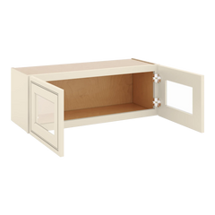 J&K Pearl Glazed H9 Wall Glass Cabinet - 33" W x 12" H (No Glass Insert)