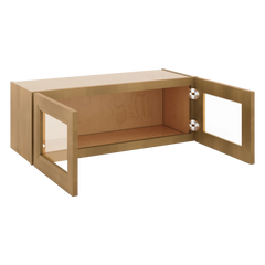 J&K Butterscotch B8 Wall Glass Cabinet - 33" W x 12" H (No Glass Insert)