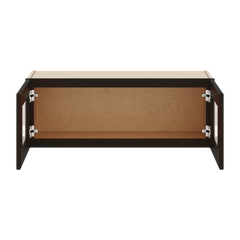 J&K Espresso K8 Wall Glass Cabinet - 33" W x 12" H (No Glass Insert)