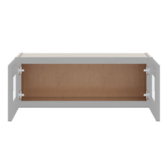 J&K Castle Grey S5 Wall Glass Cabinet - 33" W x 12" H (No Glass Insert)