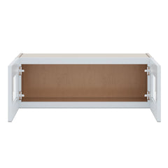 J&K White Shaker S8 Wall Glass Cabinet - 33" W x 12" H (No Glass Insert)