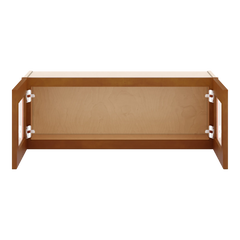 J&K Mocha Glazed K10 Wall Glass Cabinet - 33" W x 12" H (No Glass Insert)