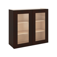 J&K Java Coffee S1 Wall Glass Cabinet - 33" W x 30" H (No Glass Insert)