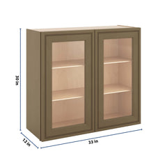 J&K Hazel H8 Wall Glass Cabinet - 33" W x 30" H (No Glass Insert)