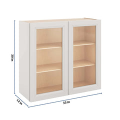 J&K Pure B5 Wall Glass Cabinet - 33" W x 30" H (No Glass Insert)