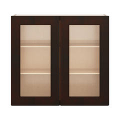 J&K Java Coffee S1 Wall Glass Cabinet - 33" W x 30" H (No Glass Insert)
