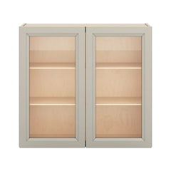 J&K Pebble B6 Wall Glass Cabinet - 33" W x 30" H (No Glass Insert)