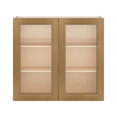 J&K Butterscotch B8 Wall Glass Cabinet - 33" W x 30" H (No Glass Insert)