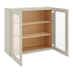 J&K Pebble B6 Wall Glass Cabinet - 33" W x 30" H (No Glass Insert)