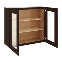 J&K Java Coffee S1 Wall Glass Cabinet - 33" W x 30" H (No Glass Insert)