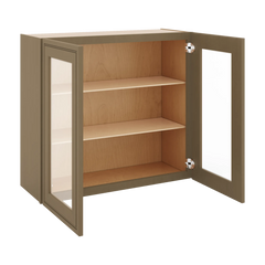 J&K Hazel H8 Wall Glass Cabinet - 33" W x 30" H (No Glass Insert)