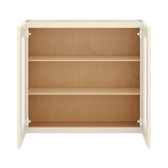 J&K Pearl Glazed H9 Wall Glass Cabinet - 33" W x 30" H (No Glass Insert)