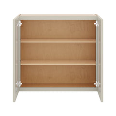 J&K Pebble B6 Wall Glass Cabinet - 33" W x 30" H (No Glass Insert)