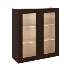 J&K Java Coffee S1 Wall Glass Cabinet - 33" W x 36" H (No Glass Insert)