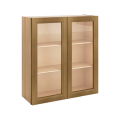 J&K Butterscotch B8 Wall Glass Cabinet - 33" W x 36" H (No Glass Insert)