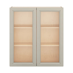 J&K Pebble B6 Wall Glass Cabinet - 33" W x 36" H (No Glass Insert)