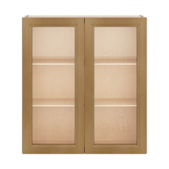 J&K Butterscotch B8 Wall Glass Cabinet - 33" W x 36" H (No Glass Insert)