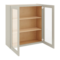 J&K Pebble B6 Wall Glass Cabinet - 33" W x 36" H (No Glass Insert)