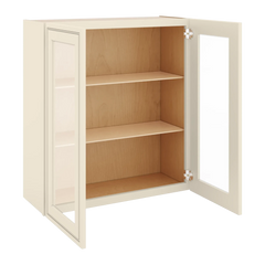 J&K Pearl Glazed H9 Wall Glass Cabinet - 33" W x 36" H (No Glass Insert)