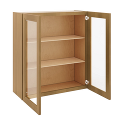 J&K Butterscotch B8 Wall Glass Cabinet - 33" W x 36" H (No Glass Insert)
