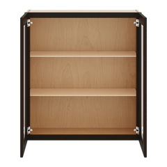 J&K Espresso K8 Wall Glass Cabinet - 33" W x 36" H (No Glass Insert)